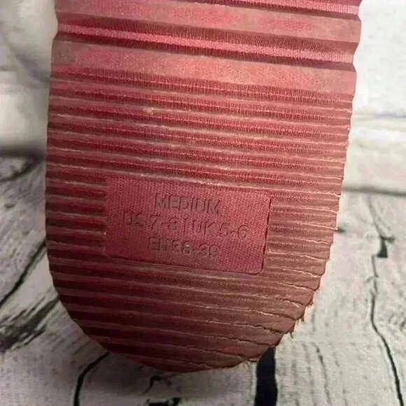 EVER FOAMS WOMENS CROSS BAND SLIPPERS WINE MEMORY FOAM FUR LINING SIZE M 7/8 - Picture 6 of 6